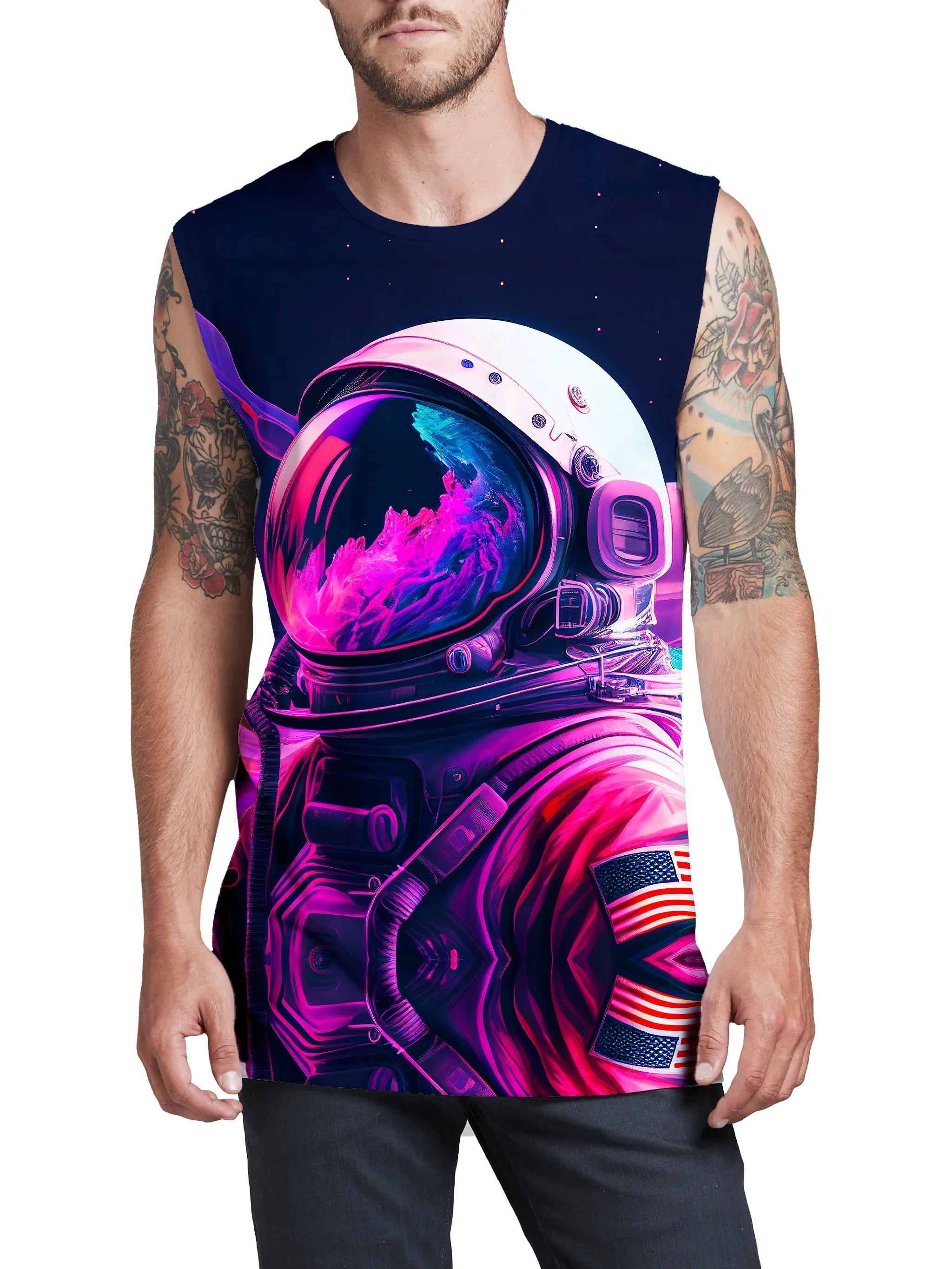 Synthwave Astronaut Men's Muscle Tank