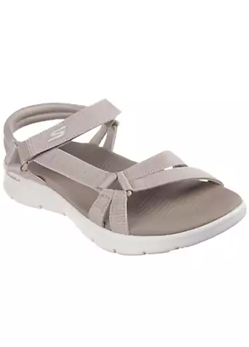 Taupe Go Walk Flex Sublime Sandals by Skechers | Look Again