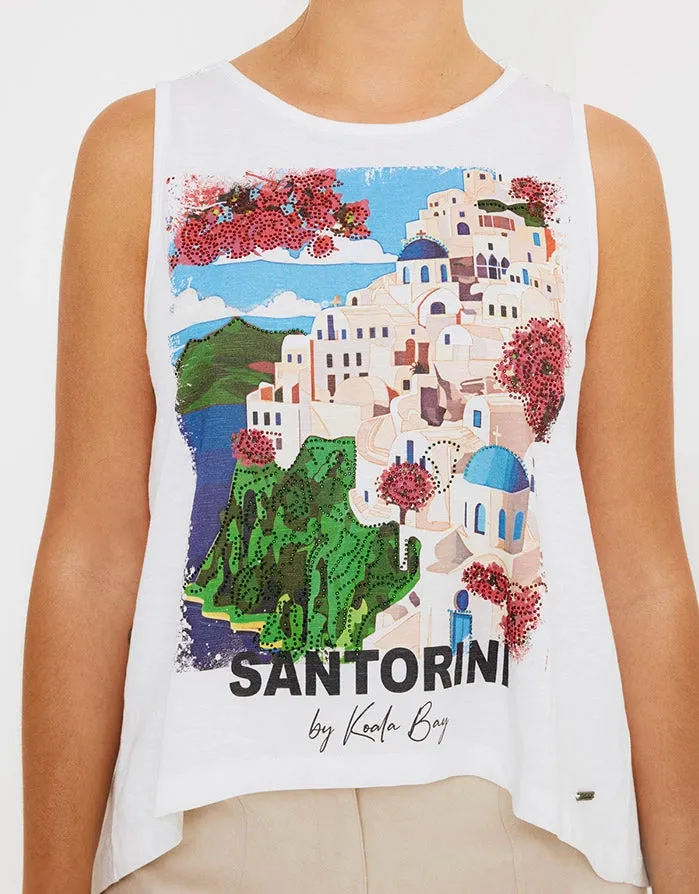 White Tank Top - Santorini