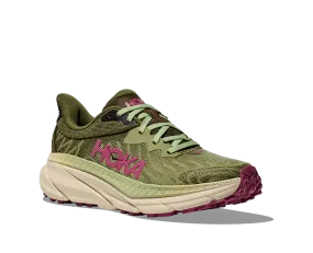 Women's Hoka Challenger 7 Color: Forest Floor/ Beet Root (WIDE WIDTH)