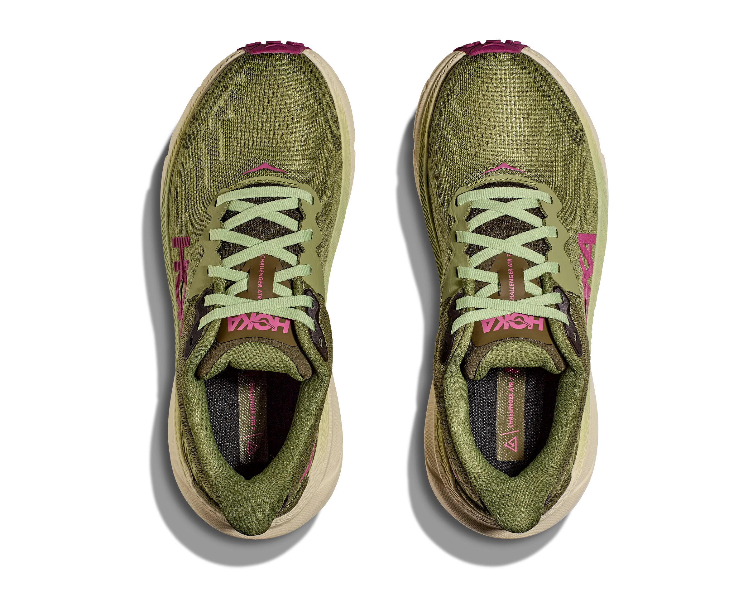 Women's Hoka Challenger 7 Color: Forest Floor/ Beet Root (WIDE WIDTH)