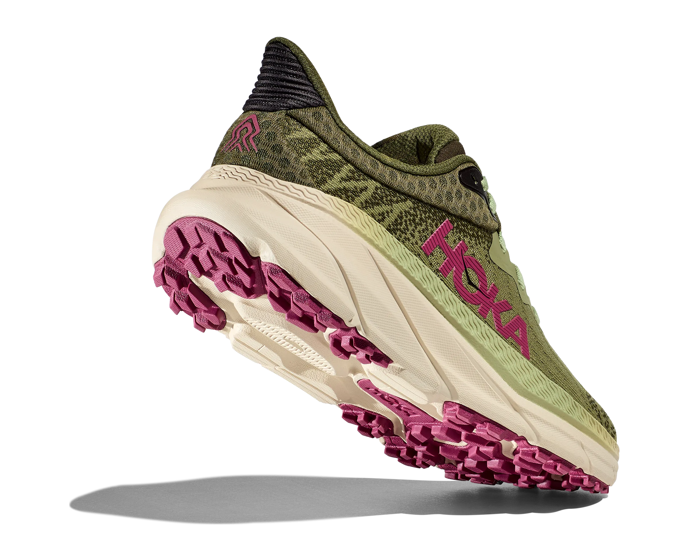 Women's Hoka Challenger 7 Color: Forest Floor/ Beet Root (WIDE WIDTH)