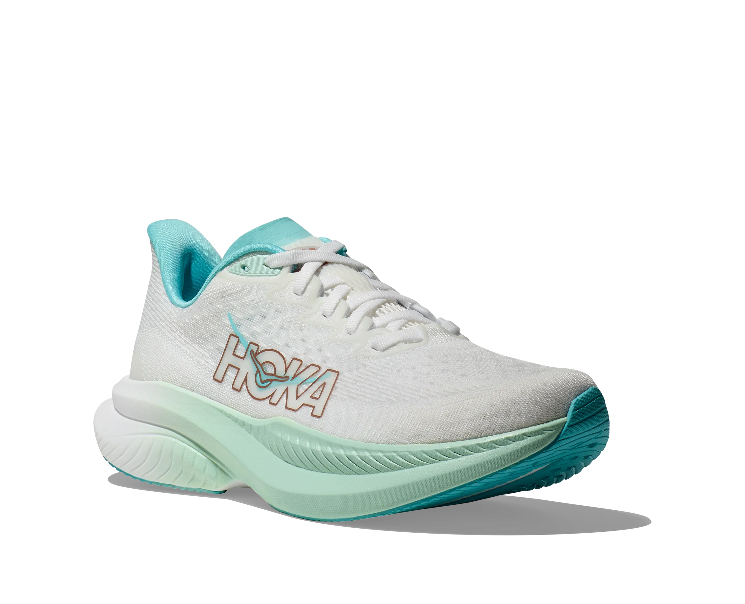 Women's Hoka Mach 6 Color: Frost / Rose Gold (WIDE WIDTH)